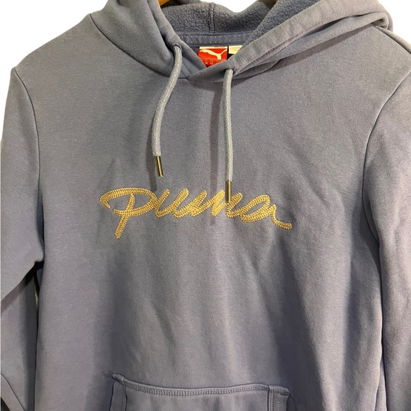 Light Blue Periwinkle PUMA Women’s Medium High End Thick Hoodie - Picture 5 of 8